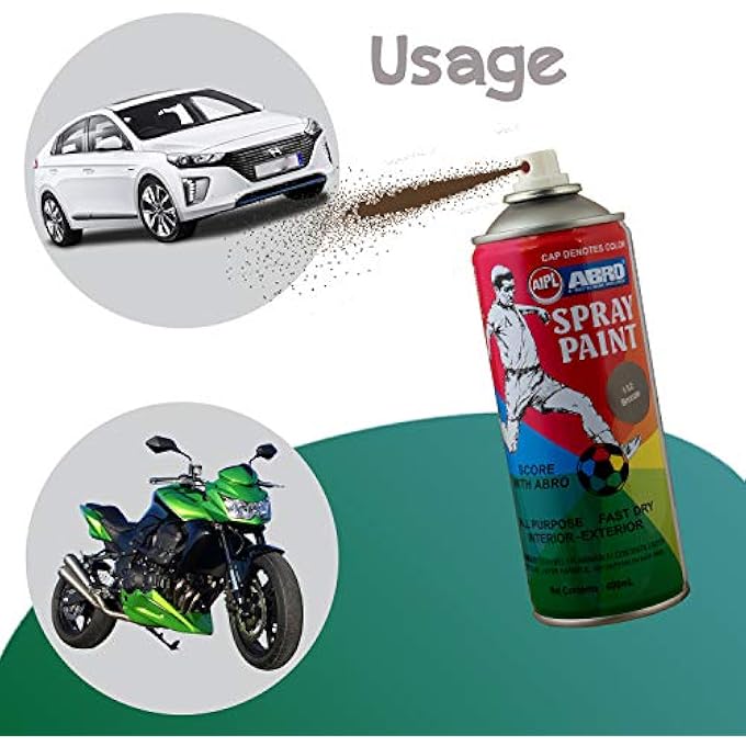 Abro SP-132 علبة طلاء رذاذ متعددة الاستخدامات للسيارات والدراجات (400 مل، برونزي، 1 قطعة) - Image 4